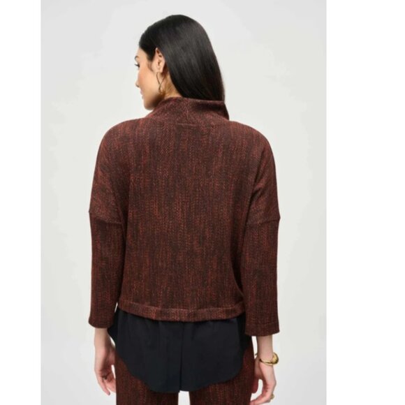 Joseph Ribkoff Chevron Layered Boxy Top - 8 - Picture 3 of 7
